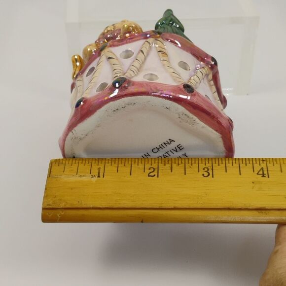 Christmas Votive Lusterware Finish Ceramic Tea Light Holder Candle Holder - Picture 9 of 15